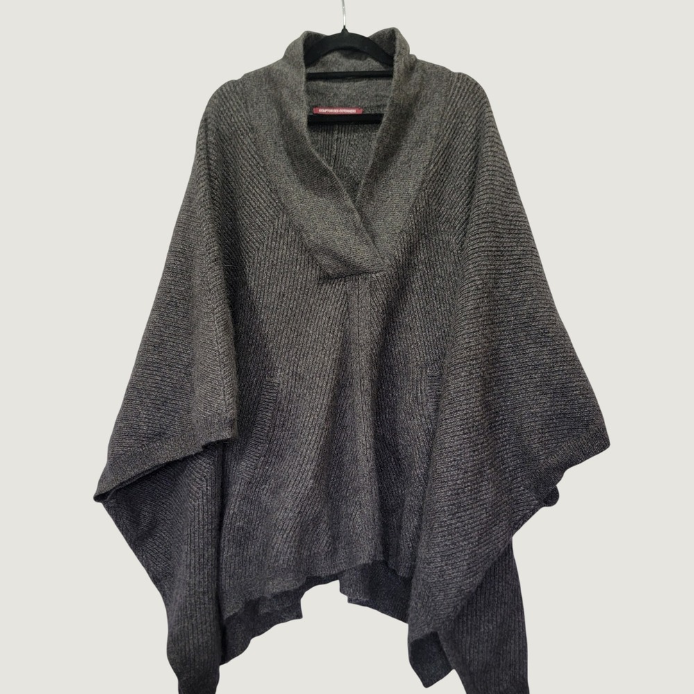 Comptoir des Cotonniers Poncho Sweater Shawl Cape Womens U Angora Knit Lagenlook